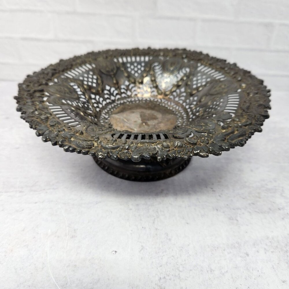 Antique‎ 19th Century Old Sheffield Silver Plate Tazza / Compote Ornate Bowl